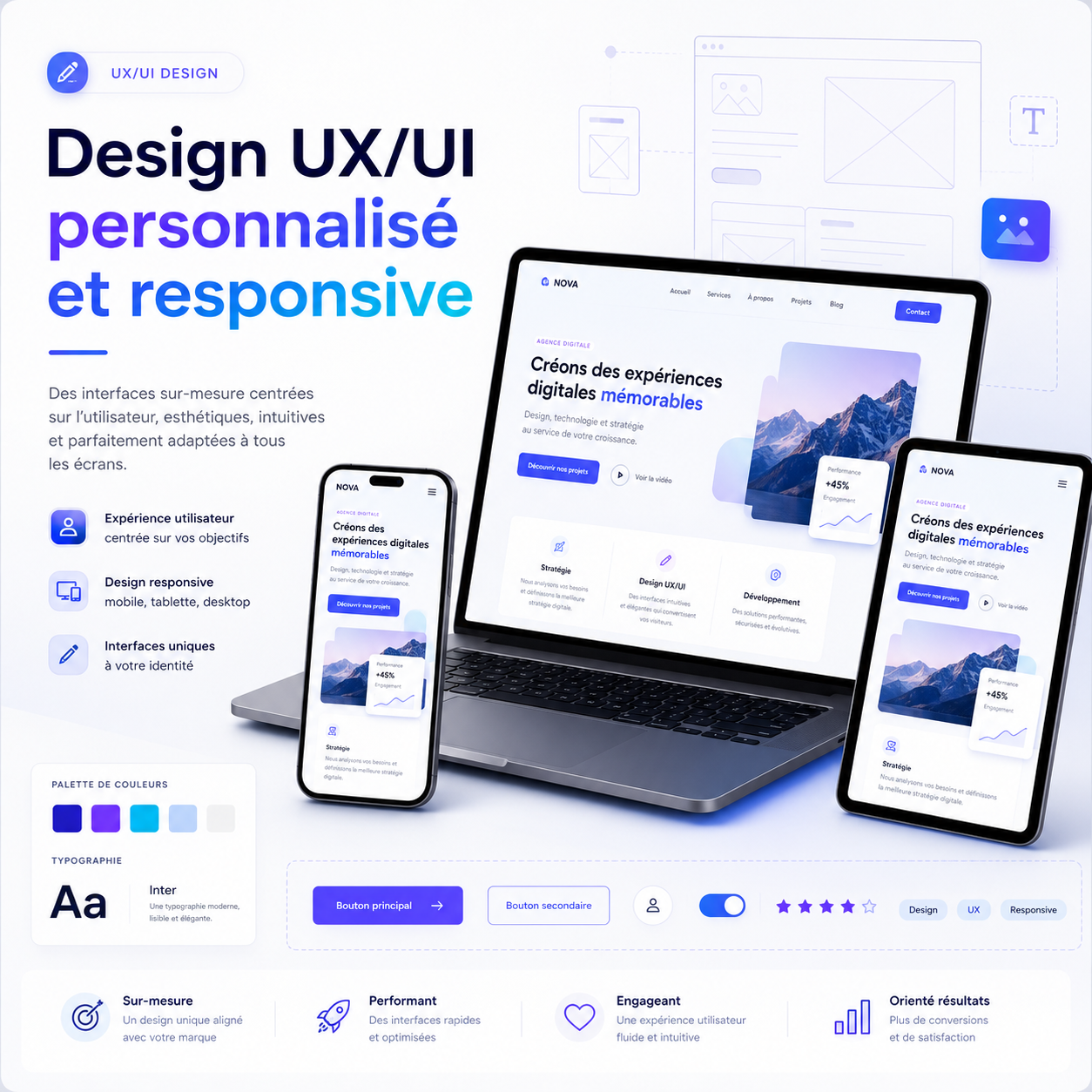 Custom responsive UX/UI design